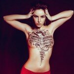 Body Paint Calligraphy on Girls (6)