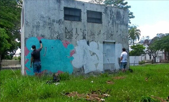 Graffiti throw-ups de Fat e Bts - OsMooca