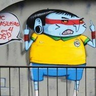 Graffiti de Crânio contra copa